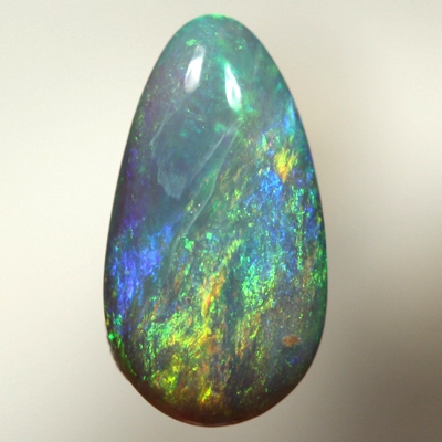 SOLID SEMI BLACK OPAL Full on colour, red and orange over green and blue